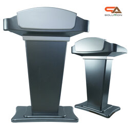 CLEARANCE SALE! โพเดียมไม้สีเทามุก รุ่น PD-07 ขนาดTOP 90 x 46 ซม.สูง 120 ซม. พร้อมชั้นวางของ(สินค้าตัวโชว์)