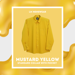 เสื้อเชิ้ตคอปก มีกระเป๋า สีเหลืองมัสตาร์ด (Mustard Yellow)
