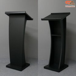 โพเดียมไม้ สีดำ ขนาด (W) 50 x (L) 40 x (H) 120ซม.TOP เอียง พร้อมชั้นวางของ