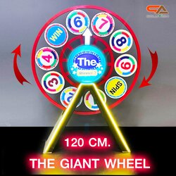 เช่าเกมส์วงล้อยักษ์ GIANT WHEEL ขนาดวงล้อ 120 ซม. สูง 160 ซม. พร้อมตู้ไฟกลมLED 40 ซม.พร้อมบริการรับ-ส่ง กทมฯและปริมณฑล