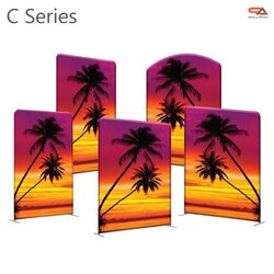 แบคดรอปผ้า รุ่น C series ขนาด (W)200 cm. x (H)228–324.6 cm.โครงอะลูมิเนียม ถอดประกอบได้ พร้อมกระเป๋าใส่อุปกรณ์