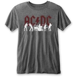 AC/DC Unisex Burnout T-Shirt: Silhouettes CHARCOAL GREY