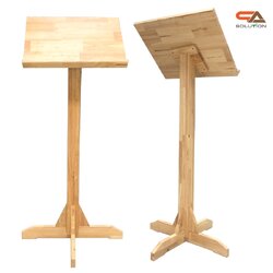 เมนูสแตนไม้ยางพารา (W) 36 X (L) 50 X (H) 112 cm. สีธรรมชาติ แข็งแรง ทนทาน สำหรับวางเมนูหน้าร้านอาหาร