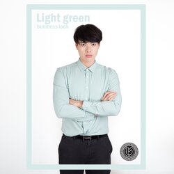เสื้อเชิ้ตสีเขียวอ่อน Light Green Shirt (Standard Collar)