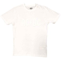 AC/DC Unisex T-Shirt: Logo (Hi-Build) WHITE