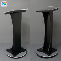 โพเดียมไม้ สีดำ ขนาด (W) 48 x (L) 40 x (H) 120 cm. Top อะคริลิคใสหนา 5 มม.พร้อมหมุดสแตนเลส