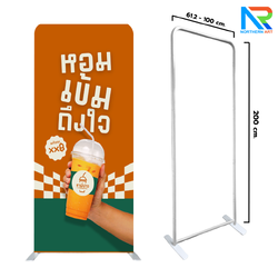 แบคดรอปผ้า (Fabric Backdrop) รุ่นตรง Savvy ขนาด (H)200 x (W)61.2-100 cm. โครงอะลูมิเนียม ถอดประกอบได้ แถมฟรี! กระเป๋าใส่อุปกรณ์ 1 ใบ