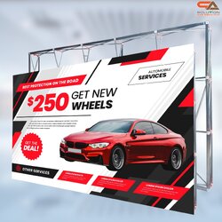 VINYL BACKDROP OUTDOOR แบคดรอปไวนิล รุ่น 3x5 ขนาด (W)500 x (H)300 cm. โครงอะลูมิเนียมพร้อมขาค้ำยัน ถอดประกอบและพับเก็บได้ แข็งแรง เหมาะกับงานภายนอกอาคาร