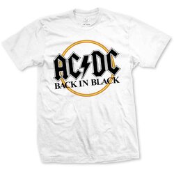 AC/DC Unisex T-Shirt: Back in Black WHITE