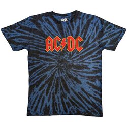 AC/DC Unisex T-Shirt: Logo (Wash Collection) DIP-DYE ON BLACK