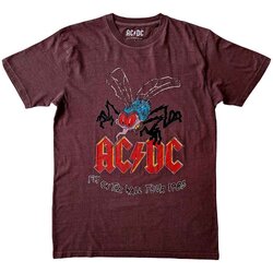 AC/DC Unisex T-Shirt: Fly On The Wall Tour MAROON RED