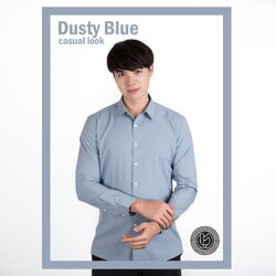 เสื้อเชิ้ตสีคราม Dusty Blue Shirt (Standard Collar)