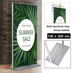 เช่าบอร์ดนิทรรศการ เช่าป้ายประชาสัมพันธ์ ขนาด 100x200 cm.โชว์งานพิมพ์ 2 ด้าน แข็งแรง มั่งคง พร้อมติดตั้งหน้างาน