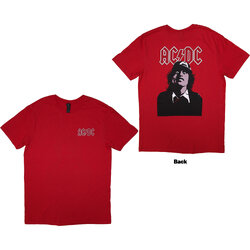 AC/DC Unisex T-Shirt: Mini Logo / Lock Up Your Daughters (Back Print) RED