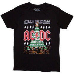 AC/DC Unisex T-Shirt: Merry Christmas BLACK
