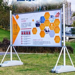 เช่าบอร์ดนิทรรศการ ฐานน้ำ ขนาด (W)120 x (L)240 (H)200 ซม. เสาเหล็ก เฟรมอะลูมิเนียมSNAP FRAME โชว์งานพิมพ์ 1 ด้าน แข็งแรง มั่นคง เหมาะกับภายนอกอาคาร