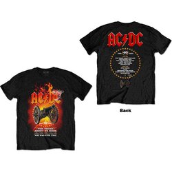 AC/DC Unisex T-Shirt: FTATR 40th Flaming (Back Print) BLACK