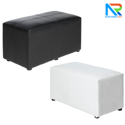 เช่าเก้าอี้สตูลม้านั่ง เบาะหนัง 2 ที่นั่ง พร้อมจุกรองฐาน มี 2 สี ขาวและดำ