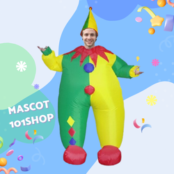 ชุดตัวตลกอ้วนเป่าลม ชุดมาสคอตตัวตลกเป่าลม