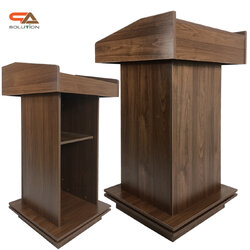 โพเดียมให้เช่า สีโอ๊ค โพเดียมไม้MDF ปิดผิวลายไม้สีบีช ทันสมัย พร้อมบริการรับ-ส่ง กทมฯและปริมณฑล