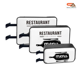 ตู้ไฟ LED สี่เหลี่ยม 2 หน้า ขอบสีดำ อะคริลิคปั๊มนูน มีขายื่น ติดตั้งง่าย ( ราคาตู้ไฟพร้อมงานพิมพ์ )