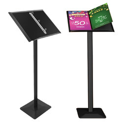 เมนูสแตนด์ สีดำ ขนาด A3 แนวนอน วัสดุเหล็กพ่นอบสีอุตสาหกรรม ถอดประกอบได้ พร้อมห่วงใส่เอกสาร ถอดออกได้