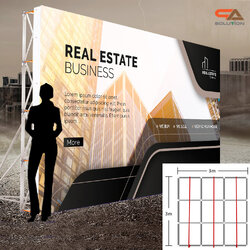 VINYL BACKDROP OUTDOOR แบคดรอบไวนิล ขนาด (W)400-600 x (H)200-300 cm. โครงอะลูมิเนียมพร้อมขาค้ำยัน ถอดประกอบได้ เหมาะกับงานภายนอกอาคาร