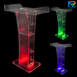 CLEARANCE SALE! โพเดียมอะคริลิค เรืองแสงไฟ LED พร้อมรีโมทคอนโทรล รุ่น LED-05 ขนาด (W) 60 x (L) 42 x (H) 109 ซม. (สินค้าตัวโชว์)