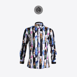 Feather Striped Patterned Shirt