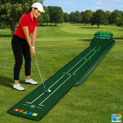 เกมส์กอล์ฟ ขนาด (W)30 x (L)284 x (H)10 cm. พร้อมไม้พัตเตอร์ปรับระดับได้ 1 อัน และลูกกอล์ฟโฟม 10 ลูก