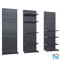 เช่าชั้นวางสินค้าเหล็ก ขนาด(W)50 x (D)25 x(H)150 cm. สีดำ ปรับจำนวนชั้นและขอแขวนได้ตามความต้องการ