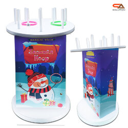 เกมส์โยนห่วง ฐานกลมพร้อมล้อ ขนาดแป้นกลม 80 ซม. สูง 120-130 ซม. พร้อมห่วงขนาด 5 อัน