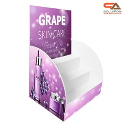 ชั้นวางสินค้าตั้งโต๊ะ TB02 แบบขั้นบันได 3 ชั้น ขนาด (W)30 x (D)25 x (H)35 cm. วัสดุพลาสวูดหนา 5 มม.