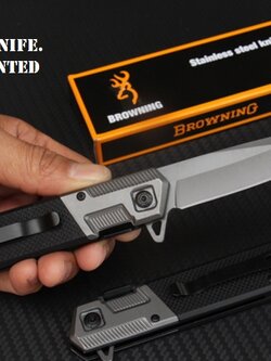 มีดพับ BROWNING BLACK POINTED ใบมีด 5Cr15mov ด้ามจับ G10