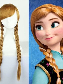 วิกผมเปียอันนา เกรดพรีเมี่ยมวัสดุอย่างดี (Free Size เด็ก)