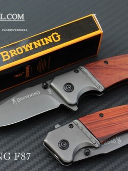 มีดพับด้ามไม้ BROWNING No.F82