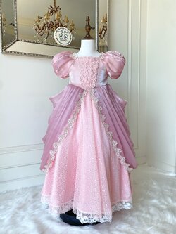 ชุดเจ้าหญิงแอเรียล แขน รุ่นไฮพรีเมี่ยม งานสวยอลัง ดีเทลผ้าปักฉลุลายเปลือกหอยช่วงอก