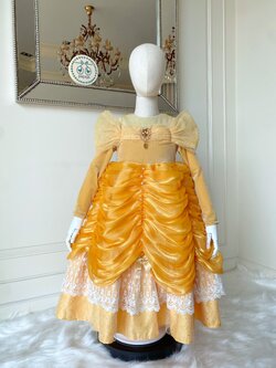 ชุดเจ้าหญิงเบลล์ รุ่นไฮพรีเมี่ยม งานสวยอลัง แขนยาวผ้ากำมะหยี่เกาหลีเนื้อนิ่ม