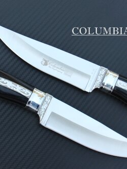 มีดใบตาย COLUMBIA รุ่น G55 ด้ามจับ ลายคลาสสิค ไม้เนื้อดำอย่างดี พร้อมซองไนลอน