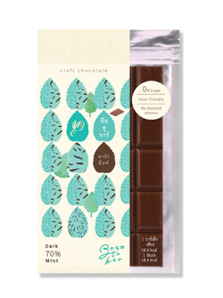 ดาร์กช็อกโกแลต 70% รสมินท์ ทำจากเมล็ดโกโก้จันทบุรีตรา บีนทูบาร์ สูตรคีโต เจ Dark Chocolate with Mint keto