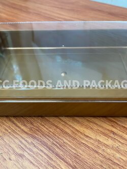 RW0939 กล่องพลาสติกแข็งสี่เหลี่ยม สีทอง/ใส