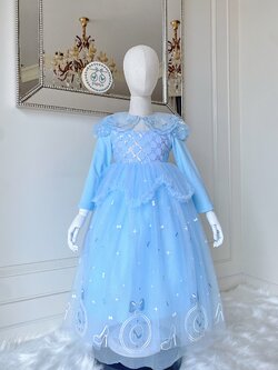 ชุดเจ้าหญิงซินเดอเรลล่าแขนยาว ปกคอบัว