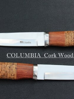 มีดใบตาย COLUMBIA CORK WOOD. ด้ามไม้ครอบสแตนเลสปัดเงา ด้ามไม้ก๊อก ขนาด 11 นิ้ว