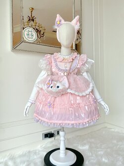 (เซต 5 ชิ้น) ชุดคอสเพลย์งานไฮพรีเมี่ยม ชุดลีน่าเบล Linabell ครบเซต (เดรสแขนตุ๊กตา+เสื้อแขนยาว+ที่คาดผม+กระเป๋า+หาง)