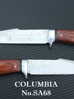 มีด COLUMBIA รุ่น SA68 ใบตอกลายขรุขระ ด้ามไม้อย่างดี พร้อมซองไนลอน