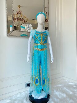 ชุดเจ้าหญิงจัสมิน (Jasmine) ต่อชายผ้าคลุมจากเอว พร้อมผ้าคาดผม