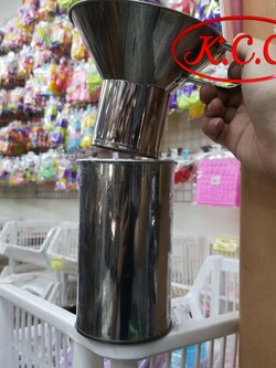 กระป๋องกรอกถุง สแตนเลส ไม่มีหู ขนาด 15.5x9.5 cm. , กระป๋องกรอกอาหาร , กระป๋องกรอกก๋วยเตี๋ยว , กระป๋องกรอกน้ำเต้าหู้