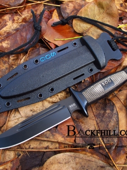มีดโบวี่ SOG Bowie Knife ด้ามไม้บากลายสุดงาม พร้อมซองมีดพกพา