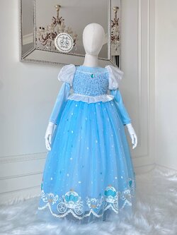 ชุดเจ้าหญิงซินเดอเรลล่า รุ่นคลาสสิคแขนยาวกำมะหยี่