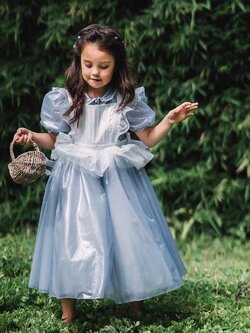 ชุดเจ้าหญิงอลิสสุดน่ารัก ผ้ากันเปื้อนครึ่งท่อนสีขาว ถอดออกได้ งานพรีเมี่ยม